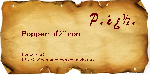 Popper Áron névjegykártya
